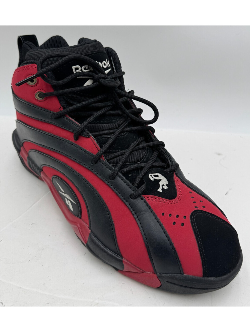 Reebok Shaqnosis Men's Sneakers 13W Leather Red Black High Top Work Shoes RB9003